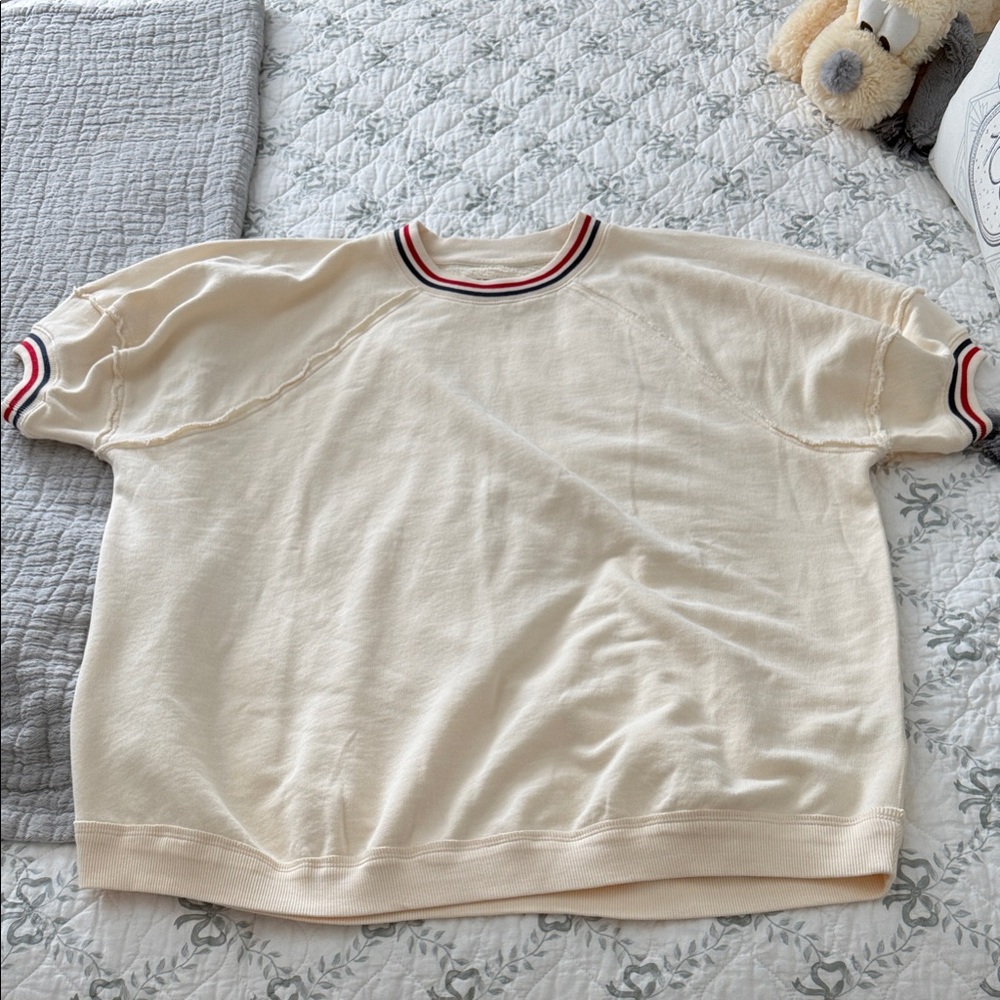 We The Free Cream Tunic with Red and Black Accents